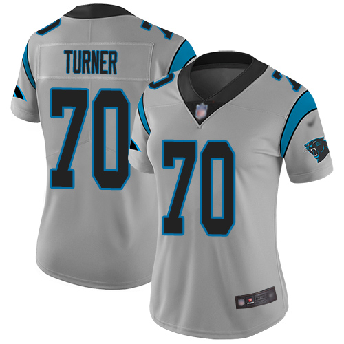 Carolina Panthers Limited Silver Women Trai Turner Jersey NFL Football 70 Inverted Legend
